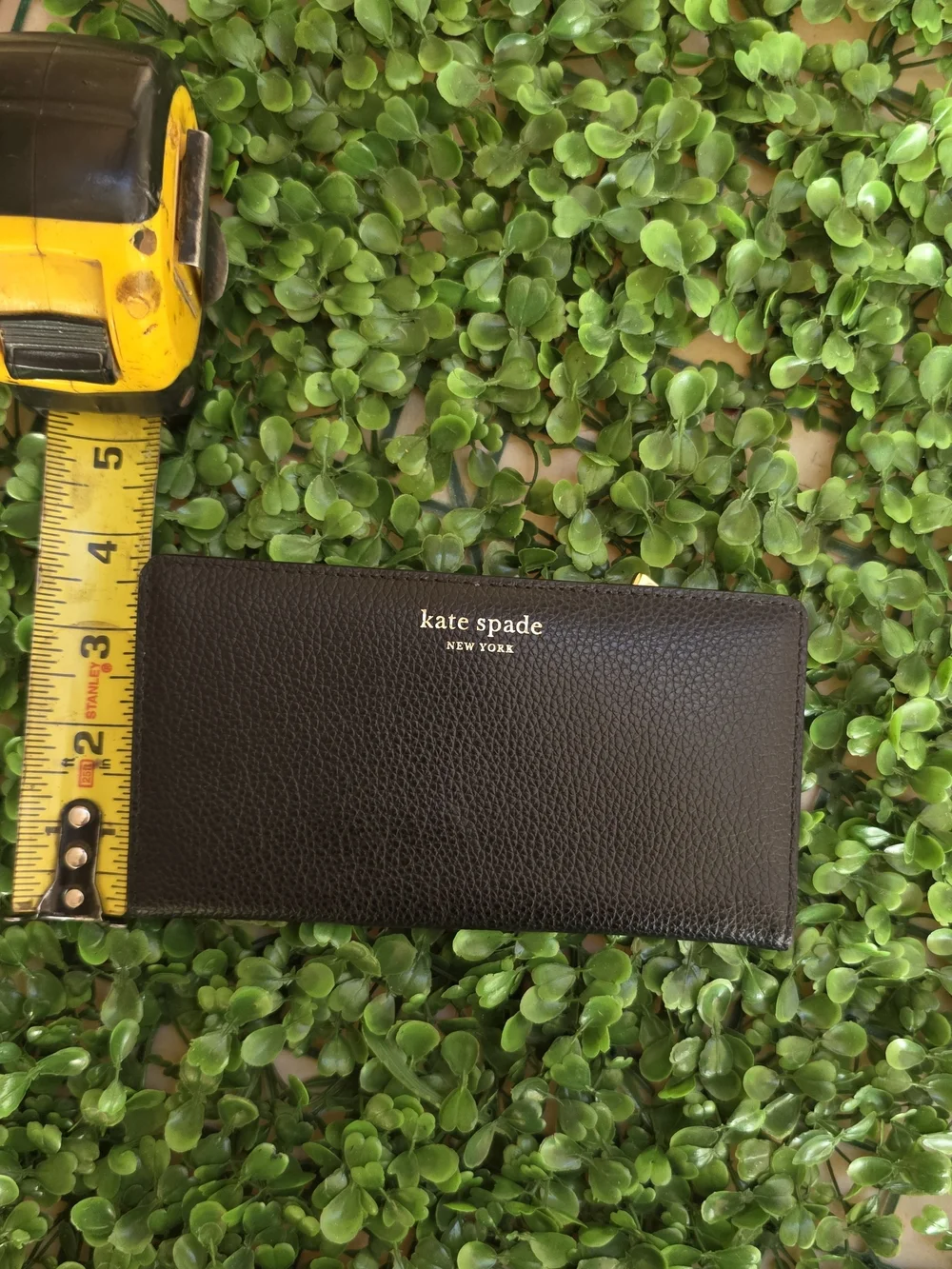 Kate Spade New York Black Pebble Leather Slim Flap Wallet
